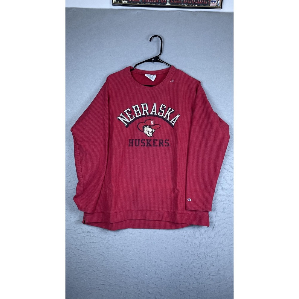 Nebraska Cornhuskers Shirt Womens Large Red NCAA Football Champion Thermal